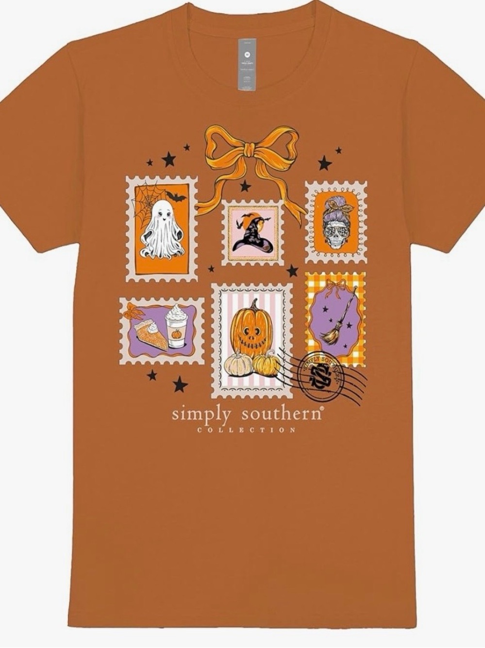 NWT Simply Southern Short Sleeve T-Shirt Size XL Halloween Stamps Spooky